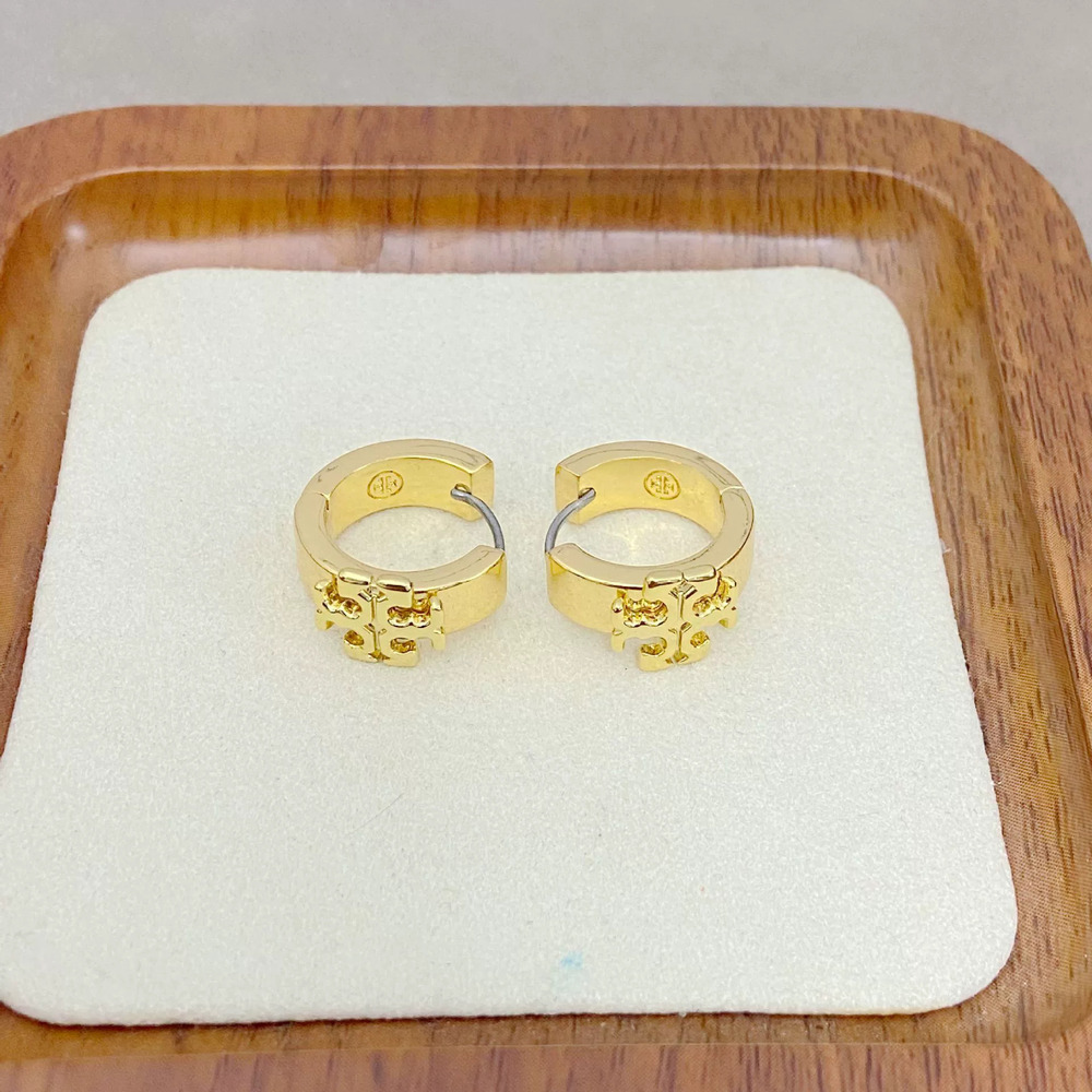 Tory Burch Letter Inlaid Metal Earrings